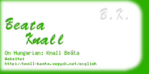 beata knall business card