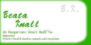 beata knall business card